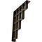 Ekena Millwork Diane Wrought Iron Bracket, (Triple center brace), Antiqued Brass 2"W x 12"D x 15"H BKTM02X12X15TDIABS - alternate 1